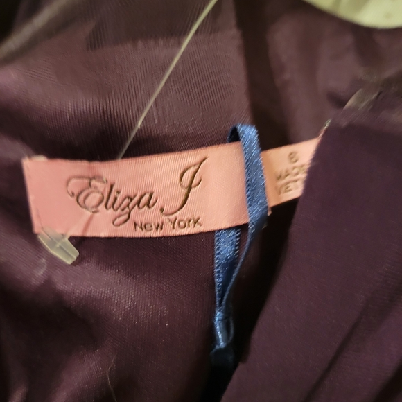🆕️Eliza J plum mesh neck sleeveless gown 6 - Picture 3 of 10